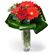 Carmen. A delicate and stylish arrangement of red gerberas and roses in a vase.. Sochi