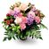 Veronica. A tender and charming bouquet of roses, carnations, alstroemerias and chrysanthemums in pink and lilac colors.. Sochi