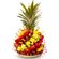 Tropical dessert. Delicious edible fruit arrangement of pineapple, strawberries and grapes!. Sochi