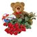 red roses with teddy and chocolates. Sochi